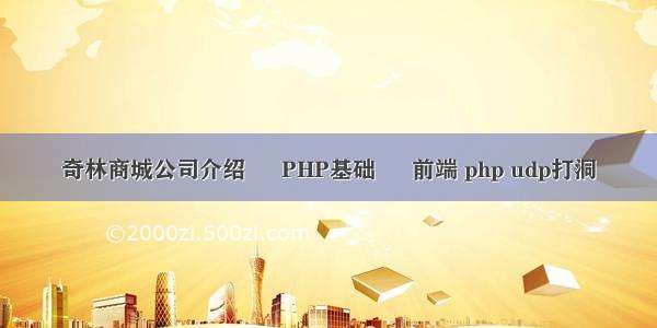 奇林商城公司介绍 – PHP基础 – 前端 php udp打洞