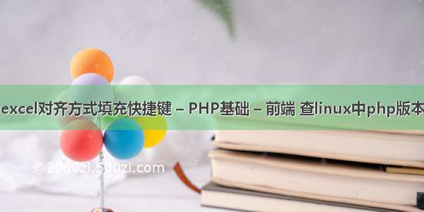 excel对齐方式填充快捷键 – PHP基础 – 前端 查linux中php版本