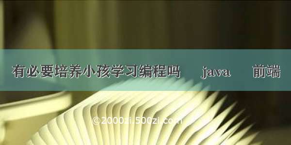 有必要培养小孩学习编程吗 – java – 前端