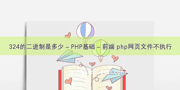 324的二进制是多少 – PHP基础 – 前端 php网页文件不执行