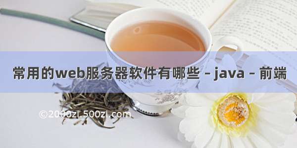 常用的web服务器软件有哪些 – java – 前端