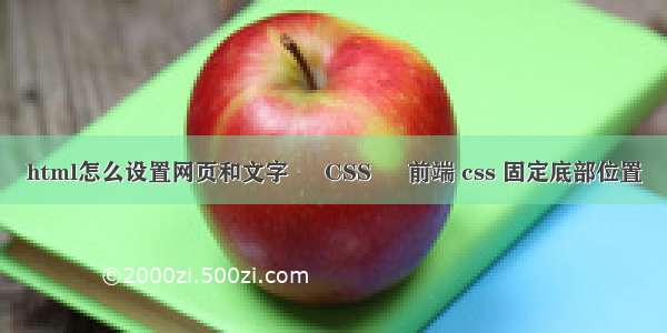 html怎么设置网页和文字 – CSS – 前端 css 固定底部位置