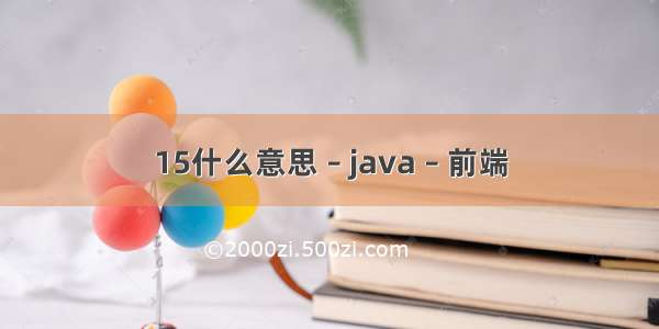 15什么意思 – java – 前端