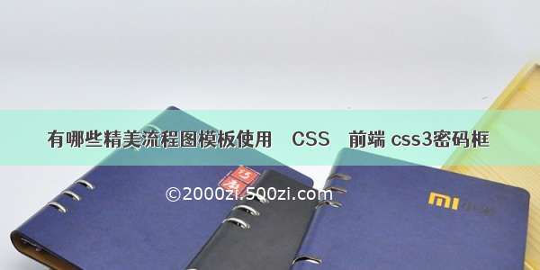 有哪些精美流程图模板使用 – CSS – 前端 css3密码框