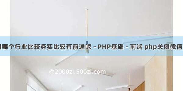 目前中国哪个行业比较务实比较有前途呢 – PHP基础 – 前端 php关闭微信页面跳转