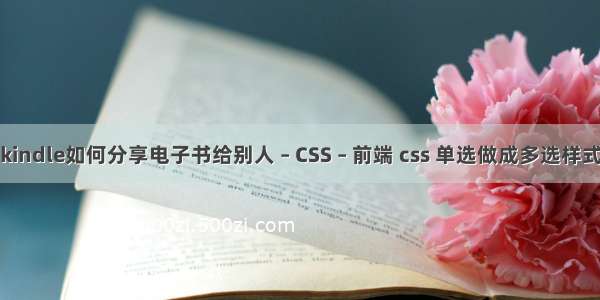 kindle如何分享电子书给别人 – CSS – 前端 css 单选做成多选样式