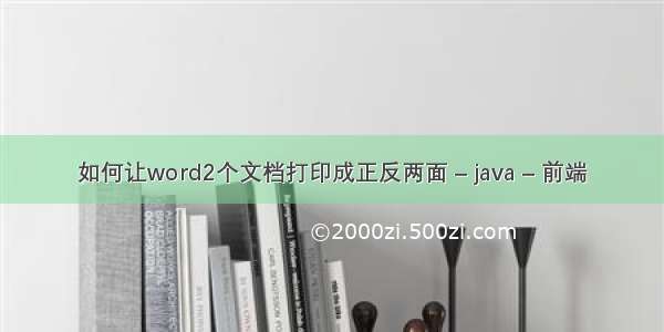 如何让word2个文档打印成正反两面 – java – 前端