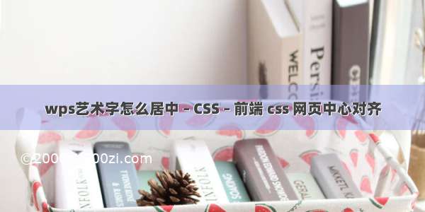 wps艺术字怎么居中 – CSS – 前端 css 网页中心对齐