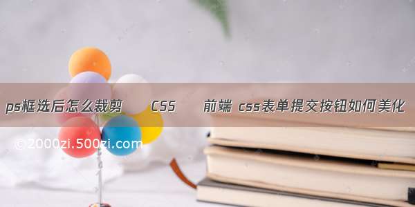 ps框选后怎么裁剪 – CSS – 前端 css表单提交按钮如何美化