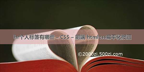 hr个人标签有哪些 – CSS – 前端 htmlcss扁平化按钮