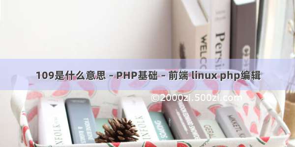 109是什么意思 – PHP基础 – 前端 linux php编辑