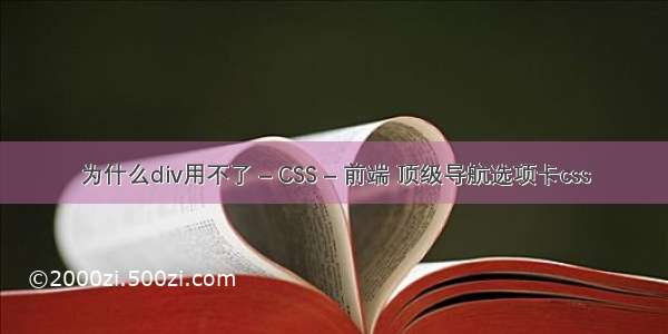 为什么div用不了 – CSS – 前端 顶级导航选项卡css