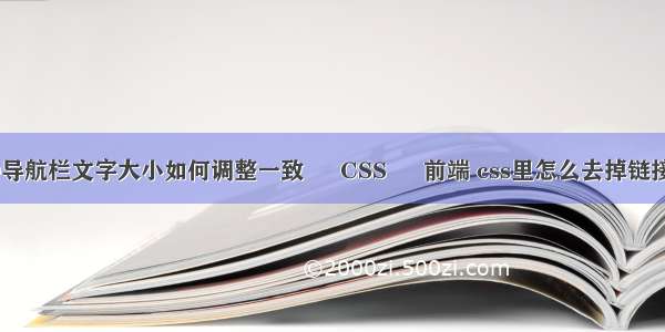 CAD导航栏文字大小如何调整一致 – CSS – 前端 css里怎么去掉链接样式