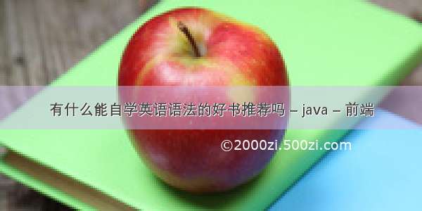 有什么能自学英语语法的好书推荐吗 – java – 前端