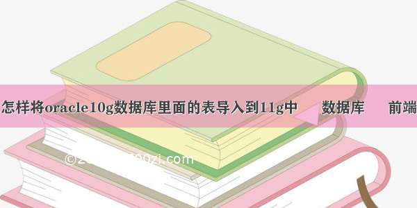 怎样将oracle10g数据库里面的表导入到11g中 – 数据库 – 前端