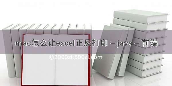 mac怎么让excel正反打印 – java – 前端