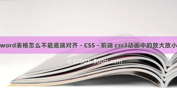 word表格怎么不能底端对齐 – CSS – 前端 css3动画中的放大放小