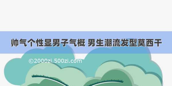 帅气个性显男子气概 男生潮流发型莫西干