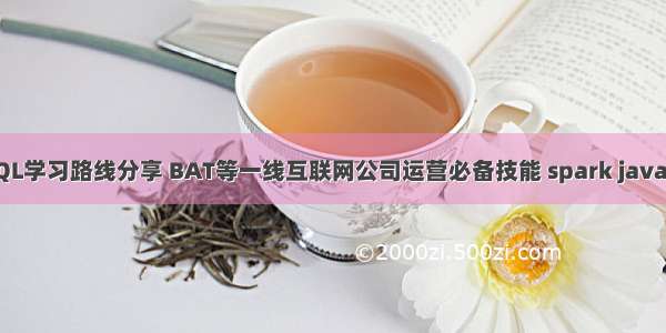 半年内MySQL学习路线分享 BAT等一线互联网公司运营必备技能 spark java mysql 连接