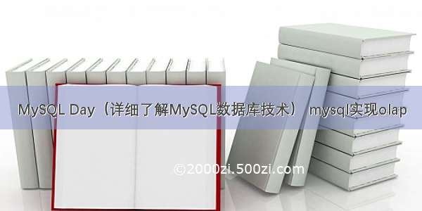 MySQL Day（详细了解MySQL数据库技术） mysql实现olap