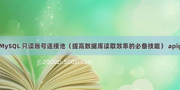 如何配置 MySQL 只读账号连接池（提高数据库读取效率的必备技能） apiget mysql