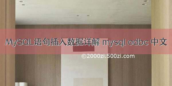 MySQL语句插入数据详解 mysql odbc 中文