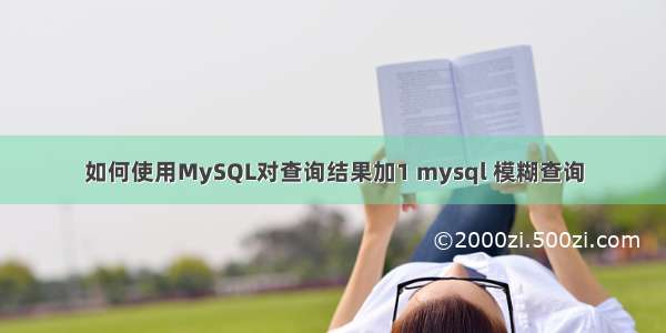 如何使用MySQL对查询结果加1 mysql 模糊查询