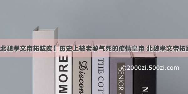 【北魏孝文帝拓跋宏】历史上被老婆气死的痴情皇帝 北魏孝文帝拓跋宏