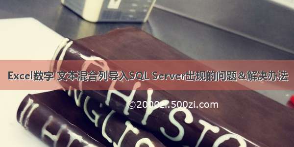 Excel数字 文本混合列导入SQL Server出现的问题＆解决办法