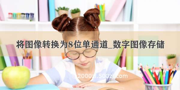 将图像转换为8位单通道_数字图像存储