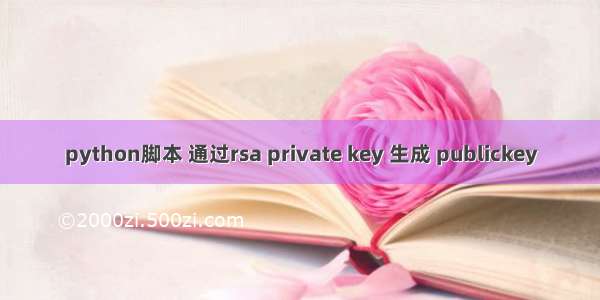python脚本 通过rsa private key 生成 publickey