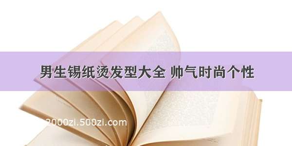 男生锡纸烫发型大全 帅气时尚个性