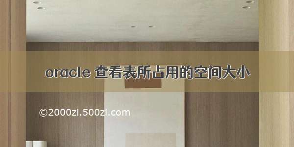 oracle 查看表所占用的空间大小