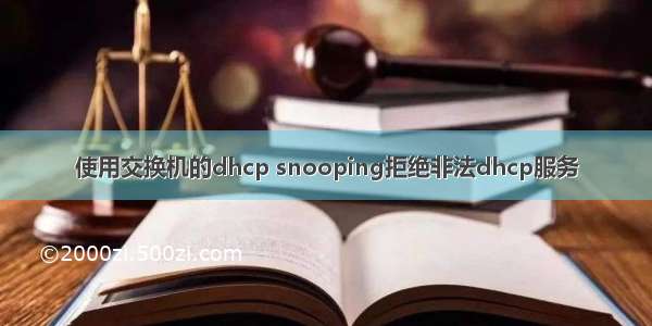 使用交换机的dhcp snooping拒绝非法dhcp服务