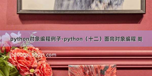 python对象编程例子-python（十二）面向对象编程 类