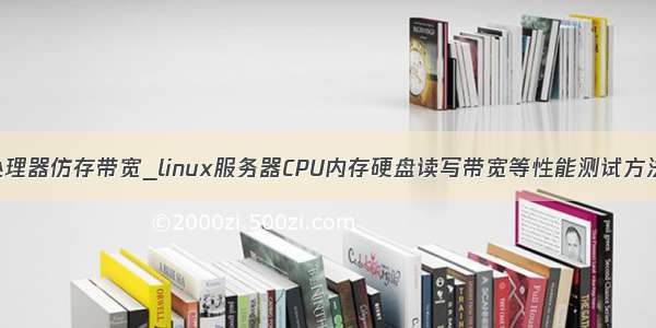 处理器仿存带宽_linux服务器CPU内存硬盘读写带宽等性能测试方法