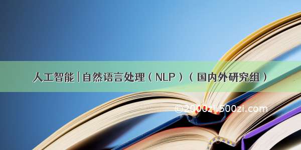 人工智能 | 自然语言处理（NLP）（国内外研究组）
