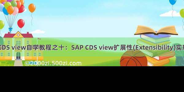 SAP CDS view自学教程之十：SAP CDS view扩展性(Extensibility)实现原理