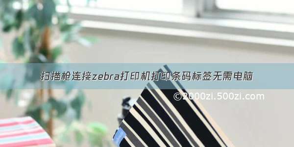 扫描枪连接zebra打印机打印条码标签无需电脑