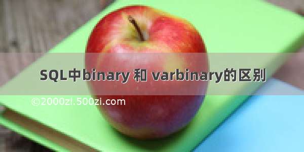 SQL中binary 和 varbinary的区别