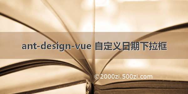 ant-design-vue 自定义日期下拉框