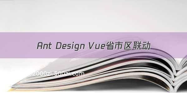 Ant Design Vue省市区联动