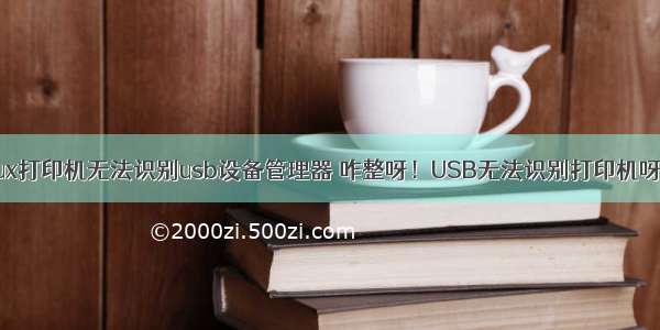 linux打印机无法识别usb设备管理器 咋整呀！USB无法识别打印机呀！！