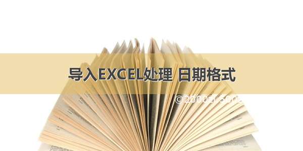 导入EXCEL处理 日期格式