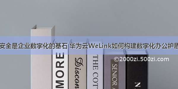 安全是企业数字化的基石 华为云WeLink如何构建数字化办公护盾