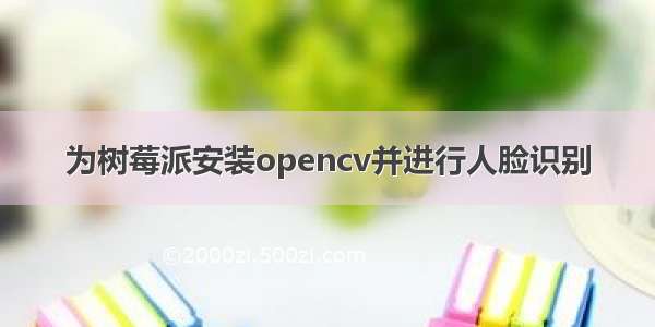 为树莓派安装opencv并进行人脸识别