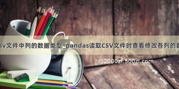 python修改csv文件中列的数据类型_pandas读取CSV文件时查看修改各列的数据类型格式...