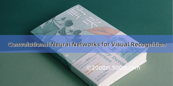 Convolutional Neural Networks for Visual Recognition