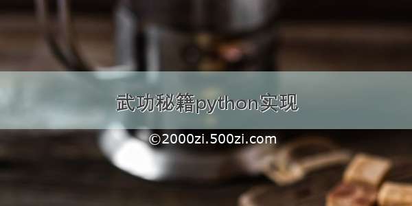 武功秘籍python实现