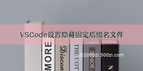 VSCode设置隐藏固定后缀名文件
